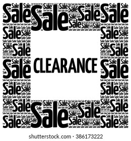 Clearance sale words cloud, business concept background