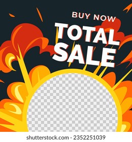 Clearance of shop or store, buy now at total sale with reduction of prices and costs. Loyal clients offers and deals. Promotional banner or advertisement, marketing and branding. Vector in flat style