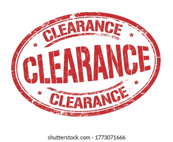 Clearance sign or stamp on white background, vector illustration