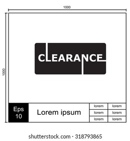 Clearance Sign Vector Lettering.