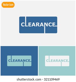 Clearance Sign Vector Lettering.