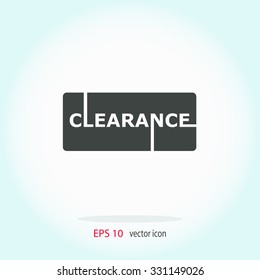 Clearance Sign Vector Lettering.