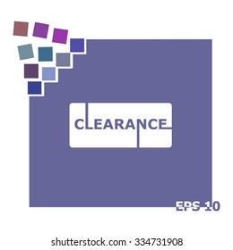 Clearance Sign Vector Lettering.