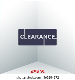 Clearance Sign Vector Lettering.