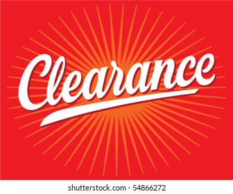 Clearance Sign Vector Lettering