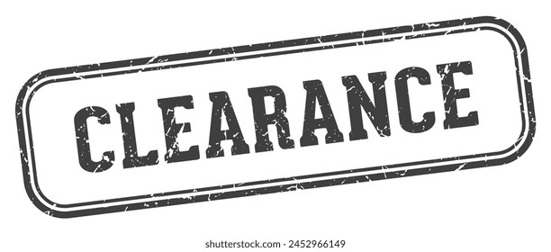 clearance stamp. clearance rectangular stamp isolated on white background