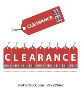 Clearance Tag Lable Set Vector Icon Illustration