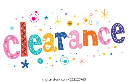 clearance text decorative lettering type design