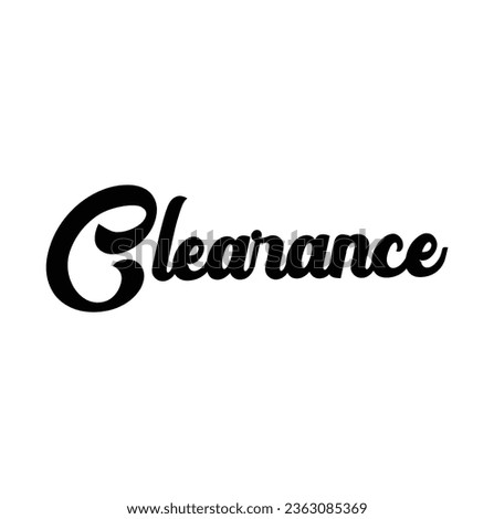 clearance text on white background.