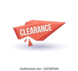 Clearance trendy geometric label isolated on white background. Special season price tag, retail marketing promotion, supermarket advertising campaign vector illustration.