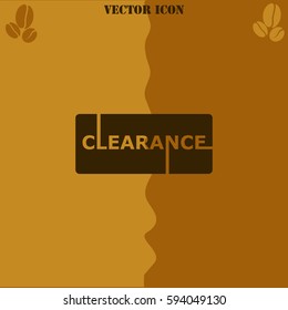 Clearance vector  icon Coffee symbol background.