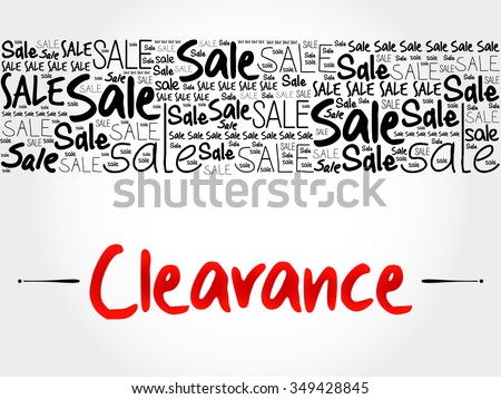 Clearance word cloud background, business concept