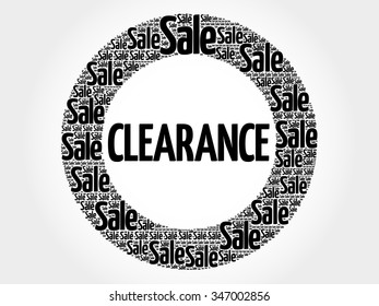 Clearance words cloud, business concept background