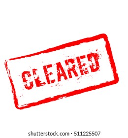 Cleared red rubber stamp isolated on white background. Grunge rectangular seal with text, ink texture and splatter and blots, vector illustration.