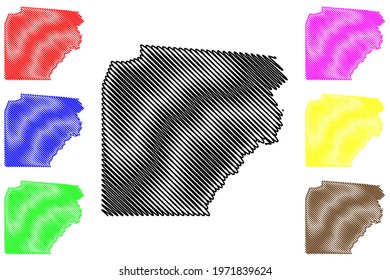 Clearfield County, Commonwealth of Pennsylvania (U.S. county, United States of America) map vector illustration, scribble sketch Clearfield map