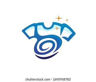Clearing cloth with twist laundry logo design inspiration