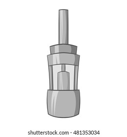 Clearomizer for cigarette icon in black monochrome style isolated on white background. Smoking symbol vector illustration