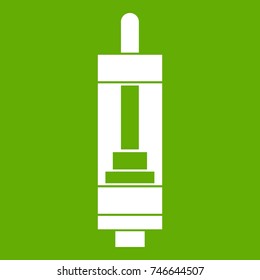Clearomizer for cigarette icon white isolated on green background. Vector illustration