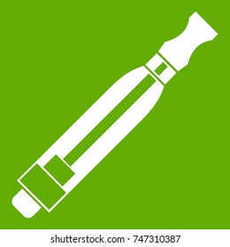 Clearomizer icon white isolated on green background. Vector illustration