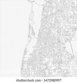 Clearwater, Florida, USA, bright outlined vector map with bigger and minor roads and steets created for infographic backgrounds.