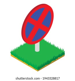 Clearway sign icon. Isometric illustration of clearway sign vector icon for web