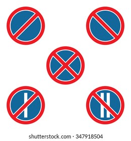 Clearway sign set . Vector illustration