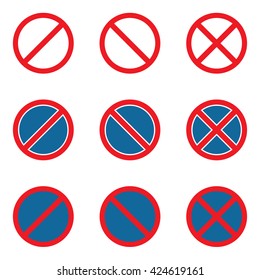 Clearway sign set . Vector illustration