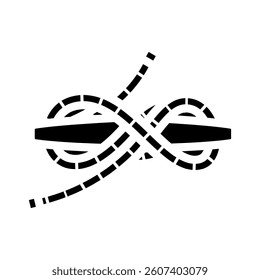 cleat hitch nautical knot glyph icon vector. cleat hitch nautical knot sign. isolated symbol illustration