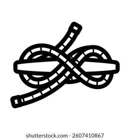cleat hitch nautical knot line icon vector. cleat hitch nautical knot sign. isolated contour symbol black illustration