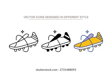 Cleats boots ícone conjunto com fundo branco