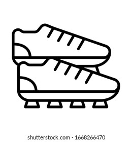 Cleats, football icon. Simple line, outline vector elements of soccer for ui and ux, website or mobile application