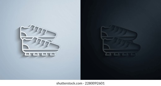 Cleats, football paper icon with shadow effect vector illuistration design