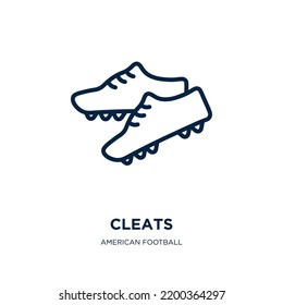 Cleats Icon From American Football Collection. Thin Linear Cleats, Sport, Soccer Outline Icon Isolated On White Background. Line Vector Cleats Sign, Symbol For Web And Mobile