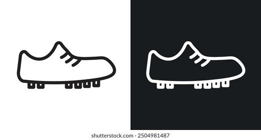 Cleats vector icon set black and white filled and outlined style.