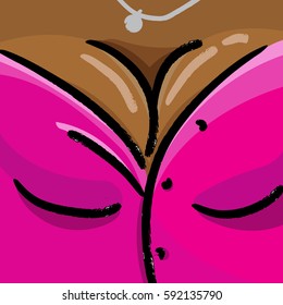 Cleavage pink color 