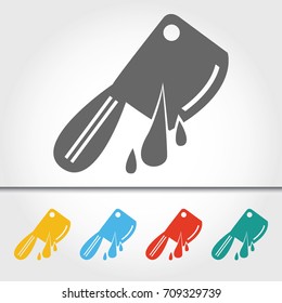 Cleaver Blood Single Icon Vector Illustration