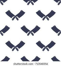 Cleaver Butcher Knives Seamless Pattern Background. Vector illustration