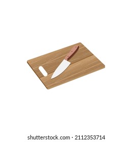 Limpiador, cuchillo afilado del carnicero para cortar carne con tabla de cortar. Hecha en dibujos animados de estilo plano.