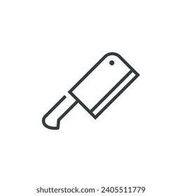 Cleaver chopper knife butcher icon, vector illustration