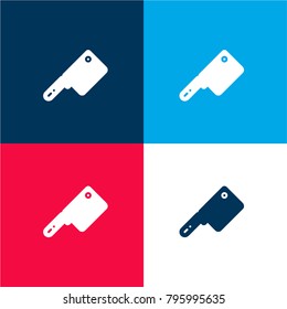 Cleaver four color material and minimal icon logo set in red and blue
