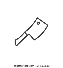 Cleaver, hatchet line icon, outline vector sign, linear style pictogram isolated on white. Symbol, logo illustration. Editable stroke. Pixel perfect