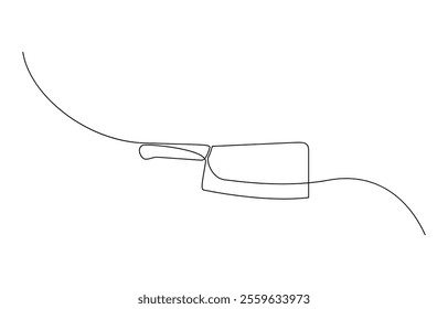 Cleaver icon line continuous drawing vector. One line Cleaver icon vector background, continuous line butcher knife.one line drawing of butcher knife.