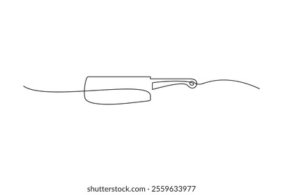 Cleaver icon line continuous drawing vector. One line Cleaver icon vector background, continuous line butcher knife.one line drawing of butcher knife.