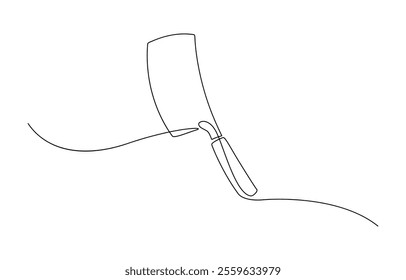 Cleaver icon line continuous drawing vector. One line Cleaver icon vector background, continuous line butcher knife.one line drawing of butcher knife.