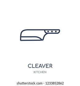 Cleaver icon. Cleaver linear symbol design from Kitchen collection. Simple outline element vector illustration on white background