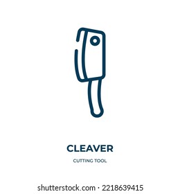 Cleaver icon. Linear vector illustration from cutting tool collection. Outline cleaver icon vector. Thin line symbol for use on web and mobile apps, logo, print media.