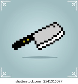 Cuchillo de cuchilla en arte de píxeles de 8 bits para el activo del juego o patrón de punto de cruz