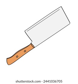 Cleaver knife color vector illustration