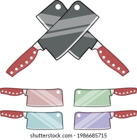Cleaver knife design that can be used for butcher logo, food stall logo. knife flat design. food logo, butcher logo, meat restaurant.