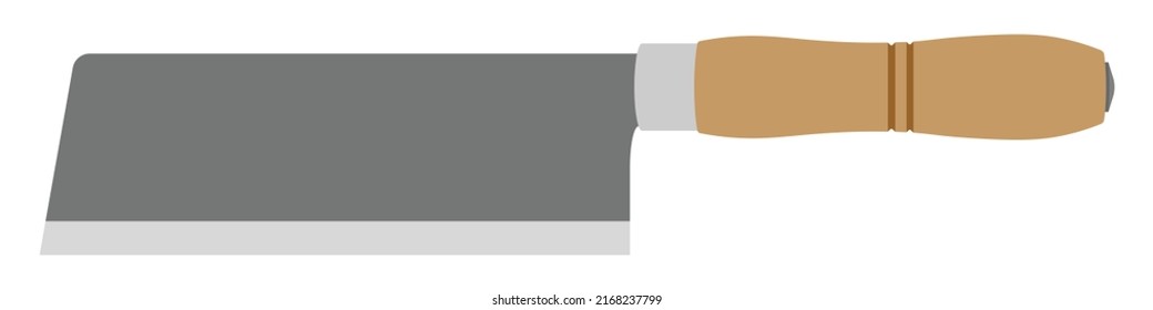 Cleaver knife isolated vector on white background. This cutting tool is used for pounding, mincing, dicing, and slicing of a variety of other foods.